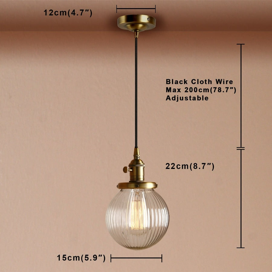 Vintage Textured Glass Globe Pendant Lights