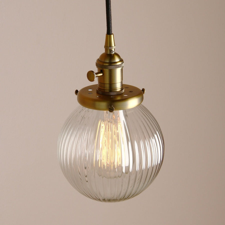 Vintage Textured Glass Globe Pendant Lights