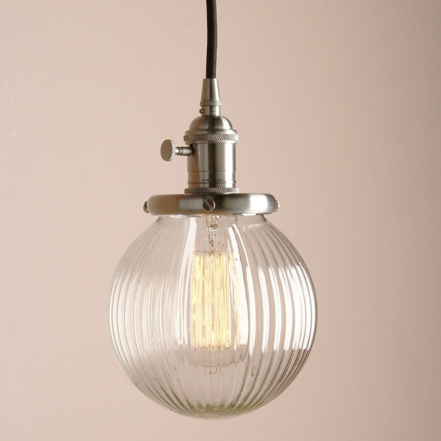 Vintage Textured Glass Globe Pendant Lights