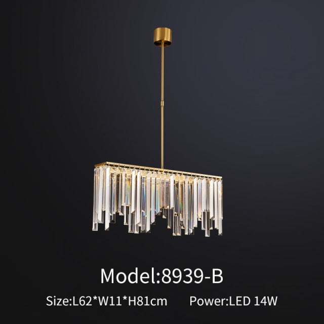 Zina - Modern Glass Crystal Chandelier