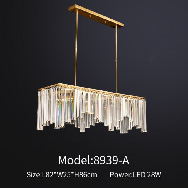 Zina - Modern Glass Crystal Chandelier