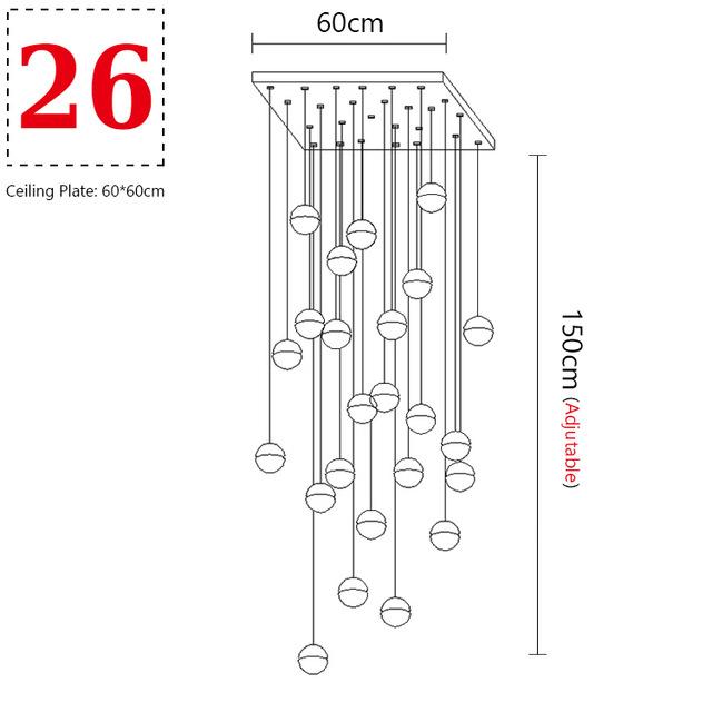 Modern Crystal Glass Ball Staircase Lamp - Nordic Side - 