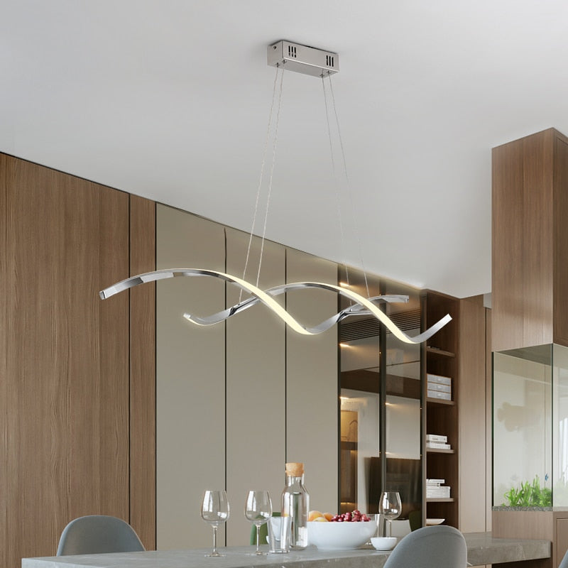 Modern Helical Pendant Light