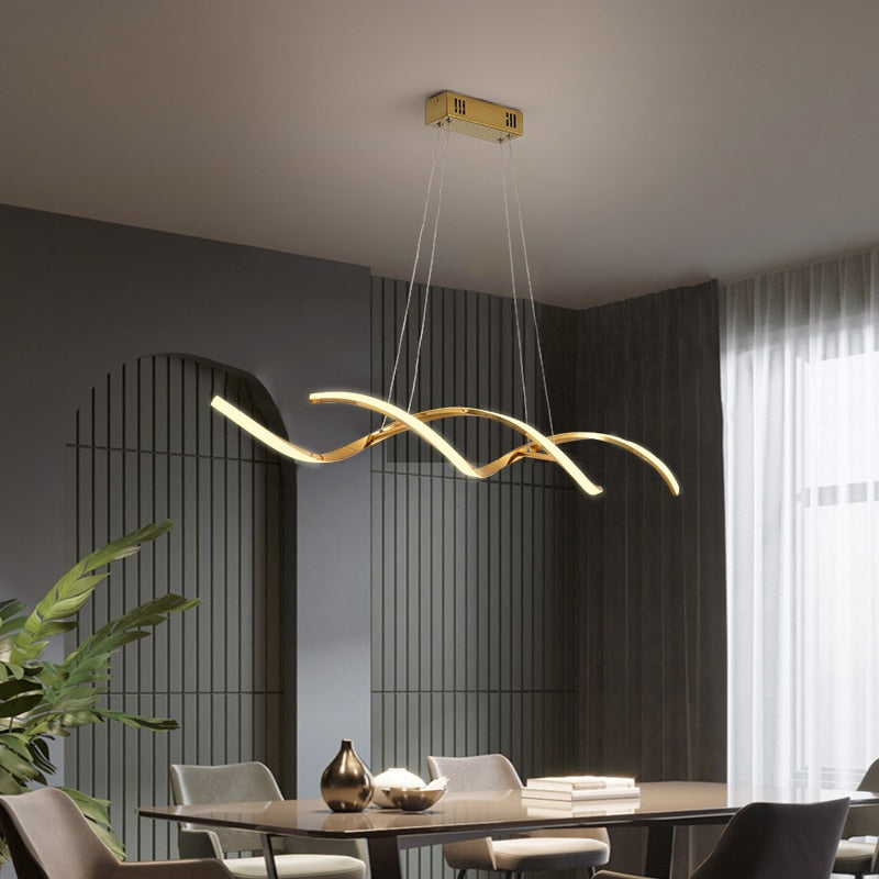 Modern Helical Pendant Light