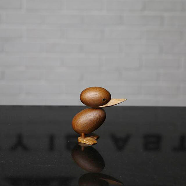 Wooden Duck And Duckling Decor