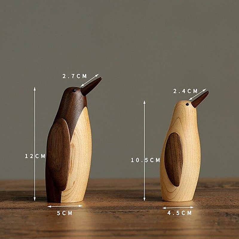 Wooden Penguins Decorative Figurines