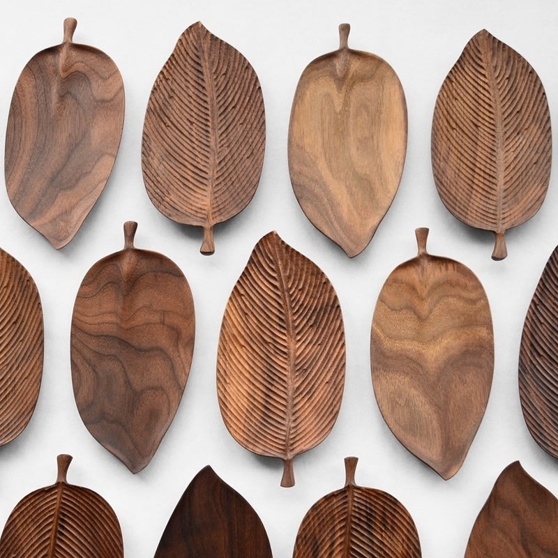 Musowood Decorative Wooden Leaf Tray