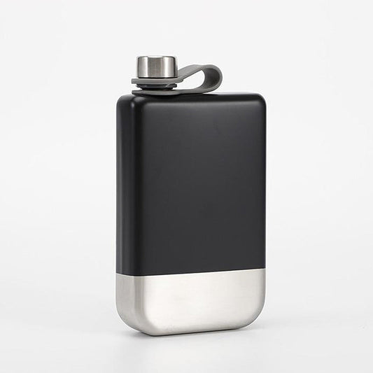 Matte black hip flask