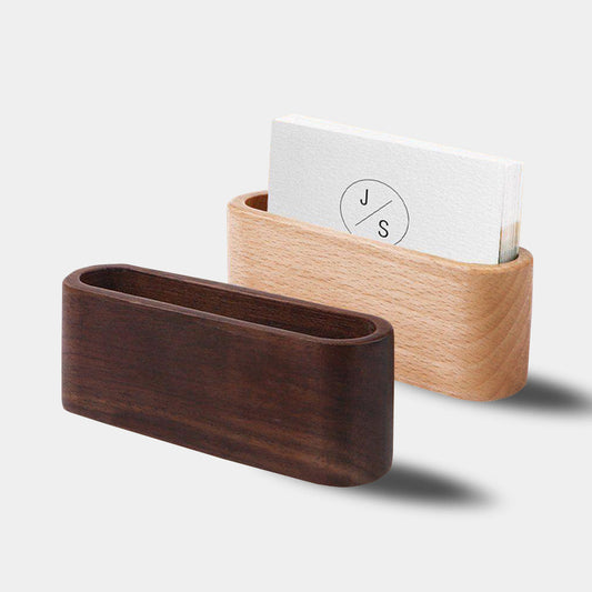 Wooden business card holder