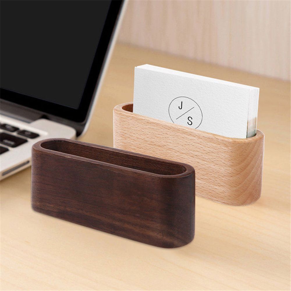 Wooden business card holder