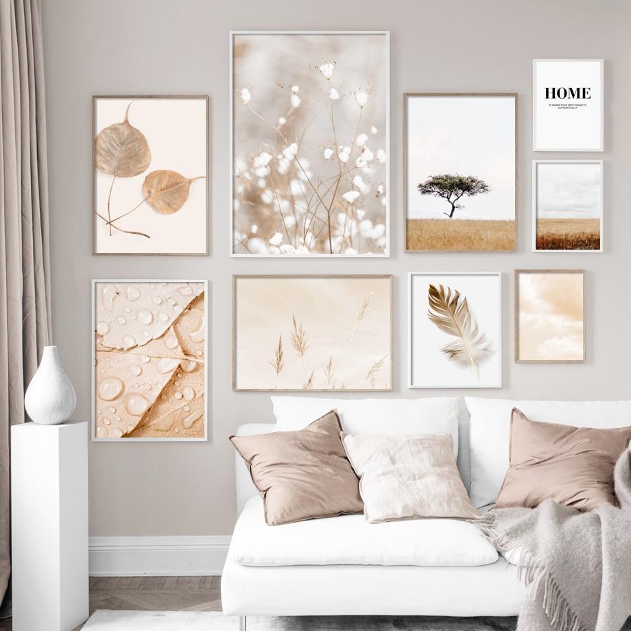 Autumn Beige Nordic Canvas Print