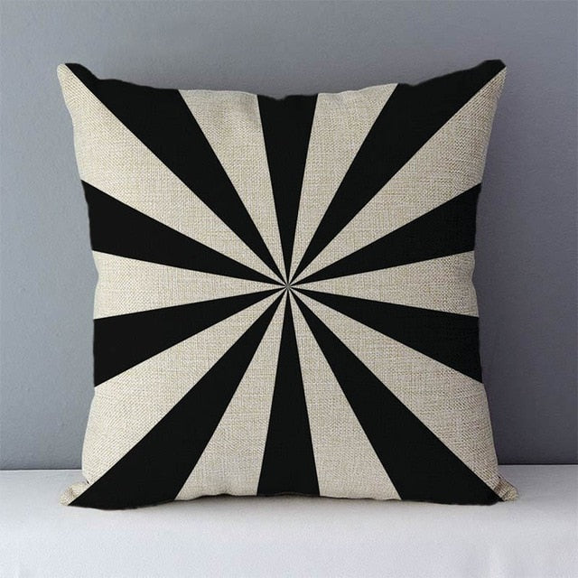 Black and white geometric cushions