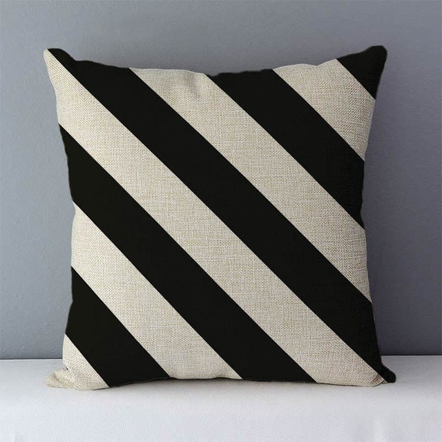 Black and white geometric cushions