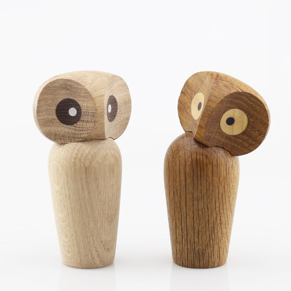 Wooden Owls Decorative Art Figurines