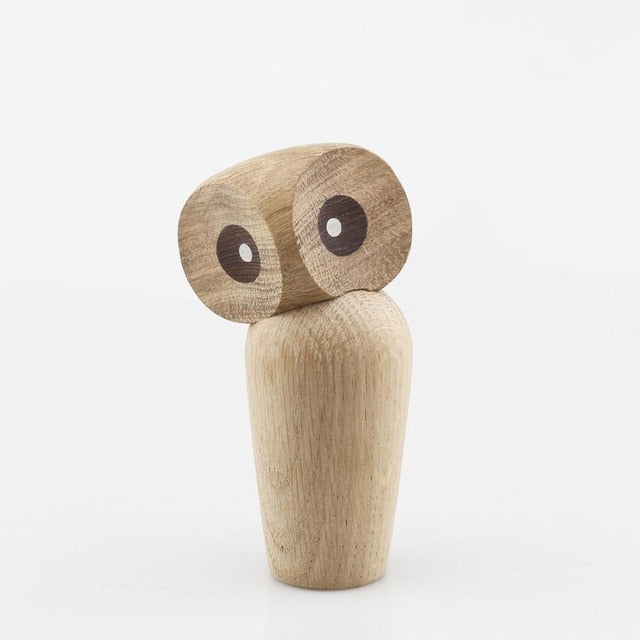 Wooden Owls Decorative Art Figurines