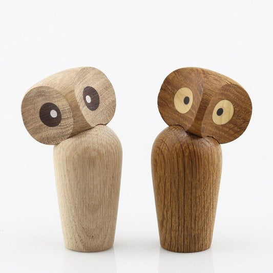 Wooden Owls Decorative Art Figurines