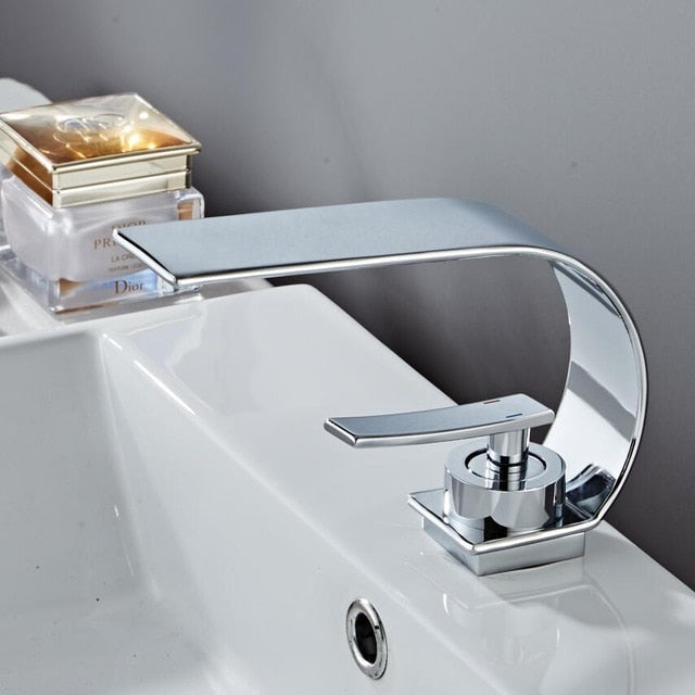 Modern Curved Waterfall Bathroom Faucet