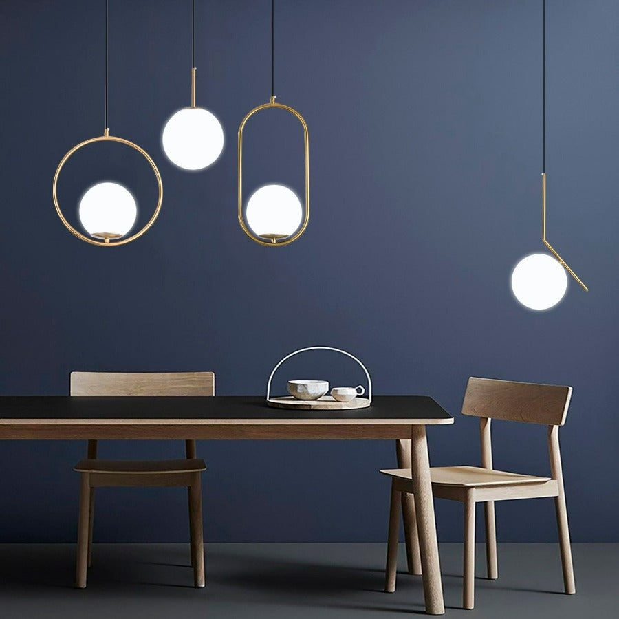 Modern Frosted Glass Globe Pendant Lights