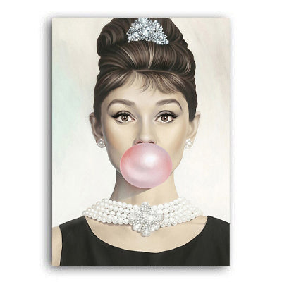 Blowing bubblegum art prints