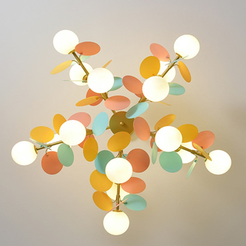 Multicolor Tree Frosted Glass Pendant Light