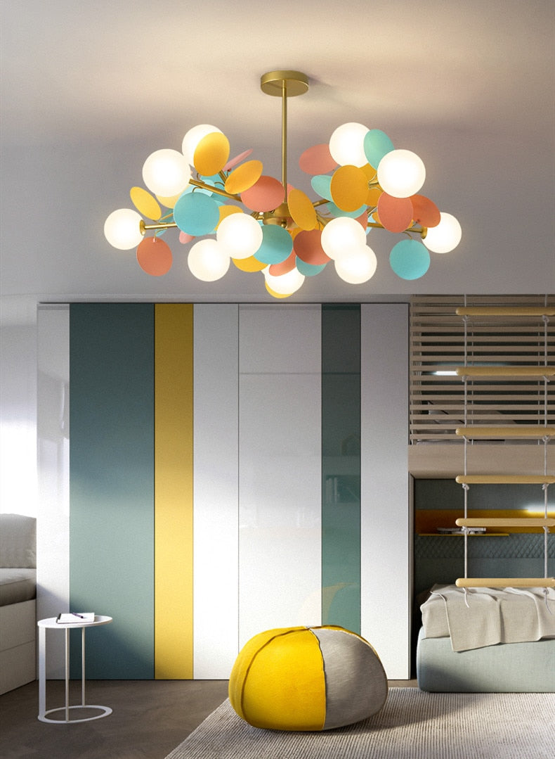 Multicolor Tree Frosted Glass Pendant Light