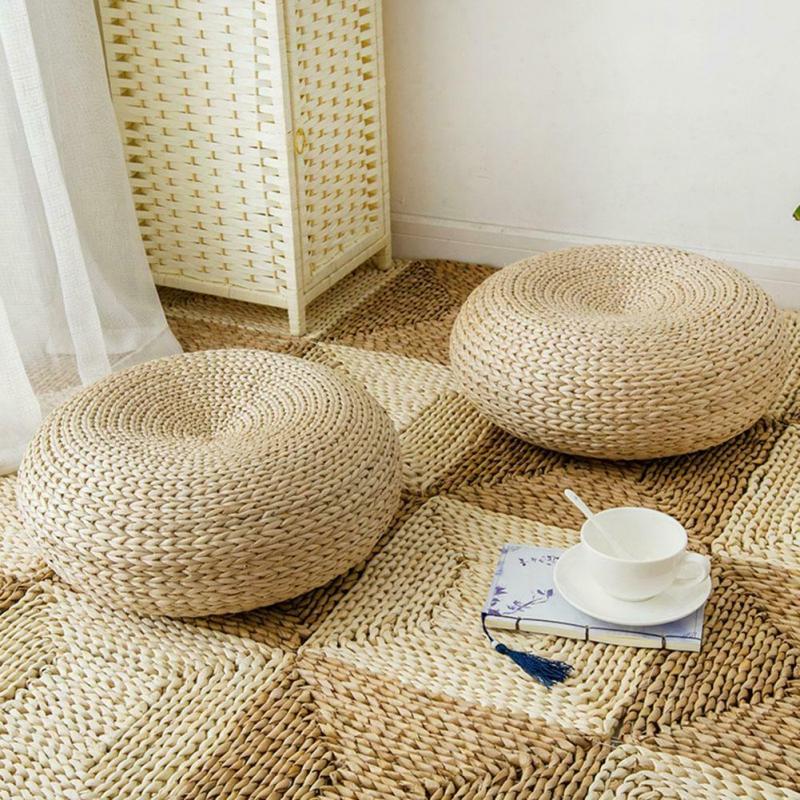 Tatami Cushion Round Straw Mat Chair Seat Pad