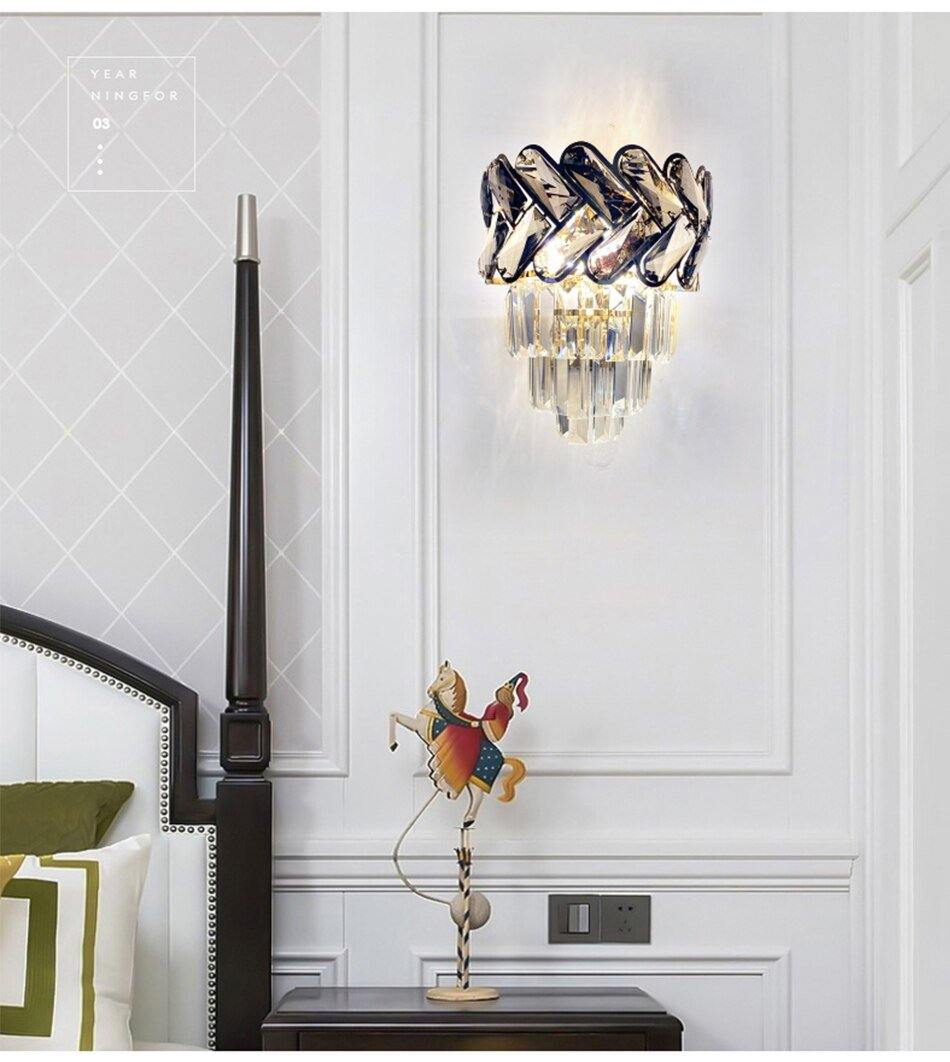 Chevron Wall Lamp - Nordic Side - black, crystal, walllamp