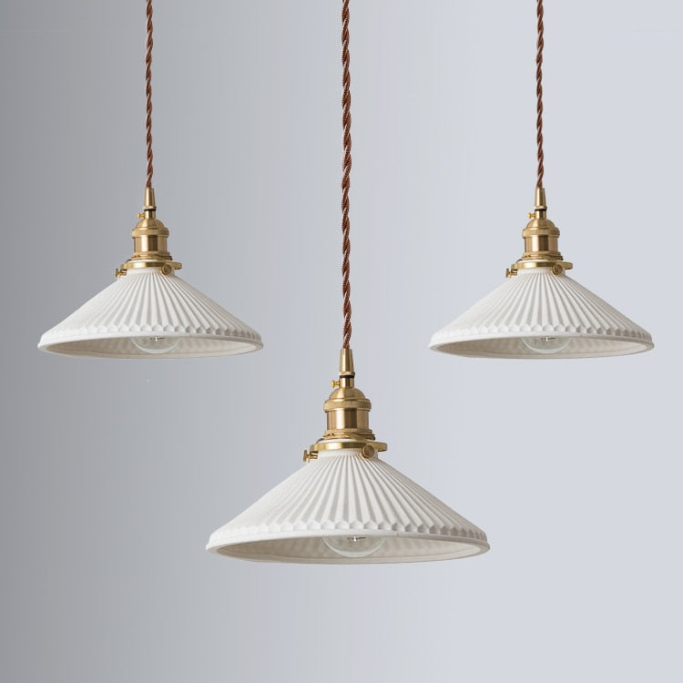 White Ceramic Pendant Light