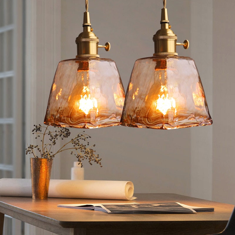 Vintage Hand-Blown Glass Pendant Lights