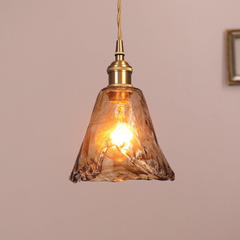 Vintage Hand-Blown Glass Pendant Lights