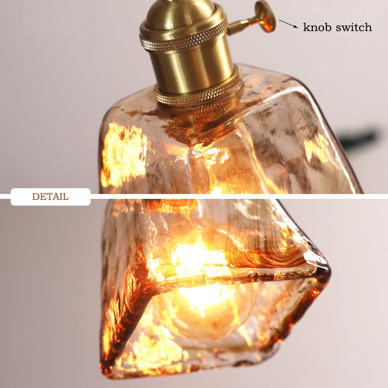 Vintage Hand-Blown Glass Pendant Lights