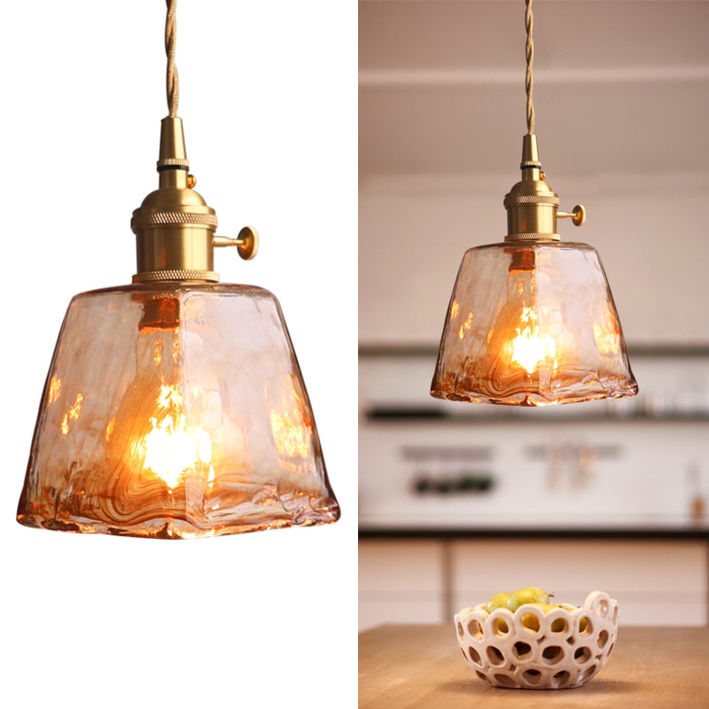 Vintage Hand-Blown Glass Pendant Lights