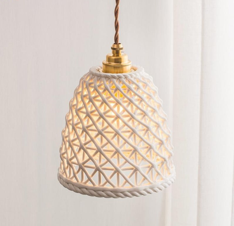 Woven Ceramic Pendant Light Fixture