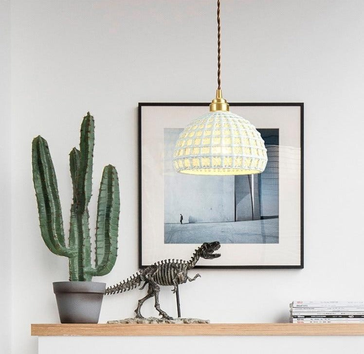 Woven Ceramic Pendant Light Fixture