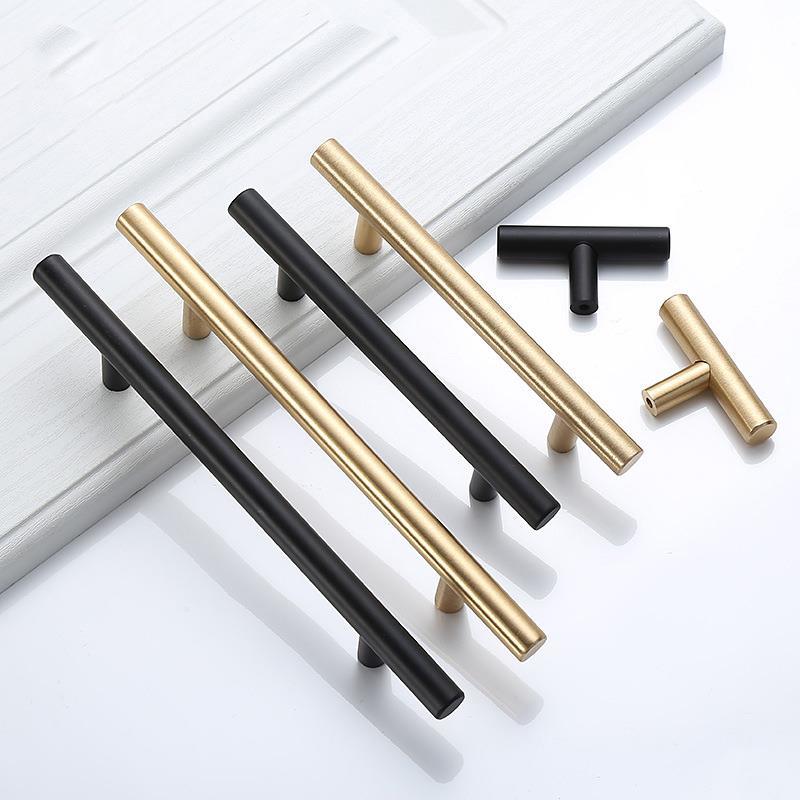 Modern Black & Gold Cabinet & Drawer Handles