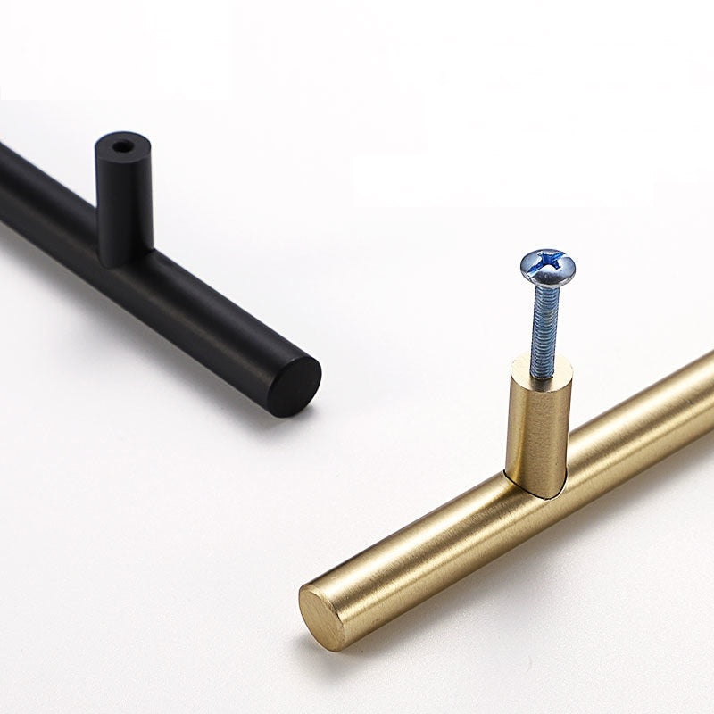 Modern Black & Gold Cabinet & Drawer Handles