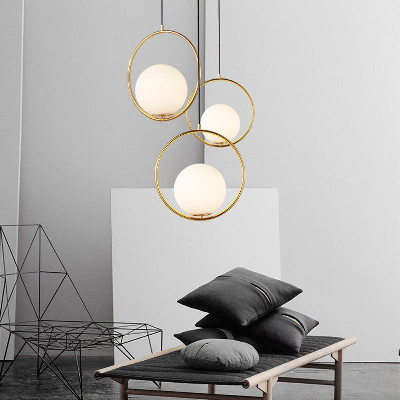 Modern Frosted Glass Globe Pendant Lights