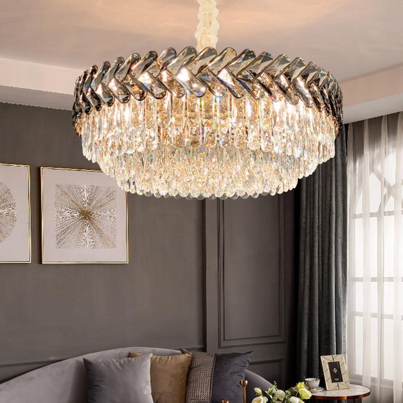 Ronde Bague Chevron Chandelier - Nordic Side - black, chandelier, crystal, pendant