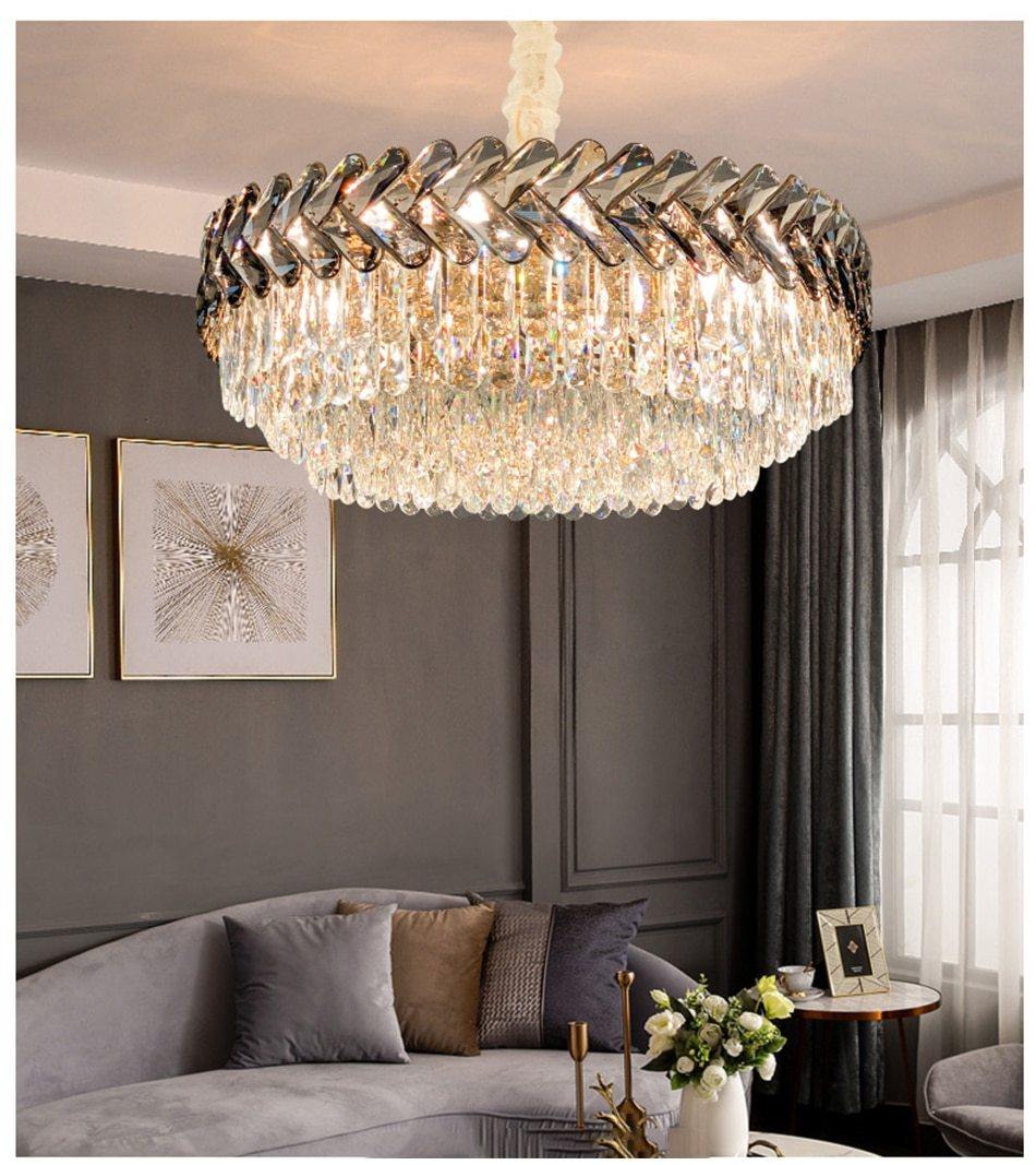 Ronde Bague Chevron Chandelier - Nordic Side - black, chandelier, crystal, pendant