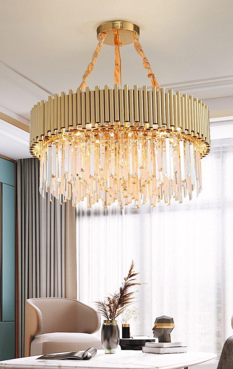 Golden Crystal Goblet - Nordic Side - chandelier, crystal, gold, pendant