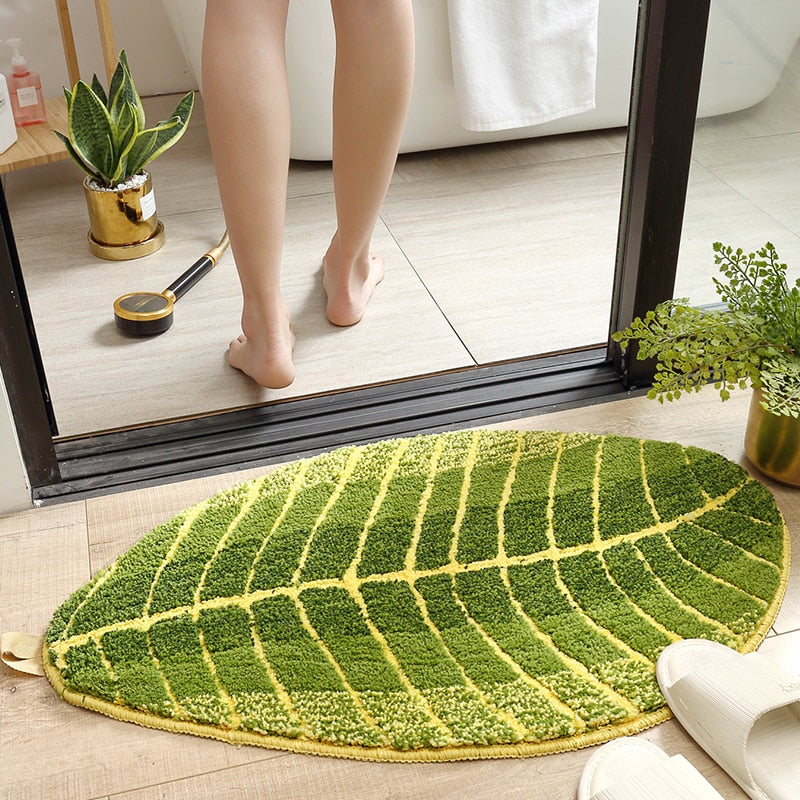 Tropical Banana Leaf Bath Mat