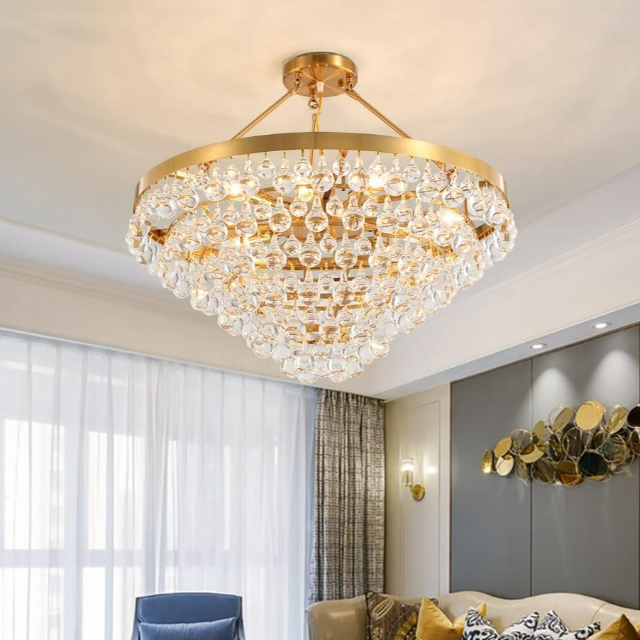 Modern Glass Crystal Droplet Chandelier