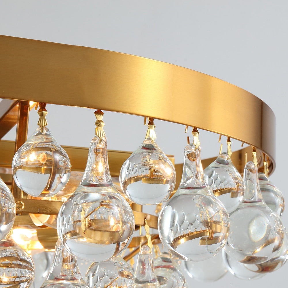 Modern Glass Crystal Droplet Chandelier