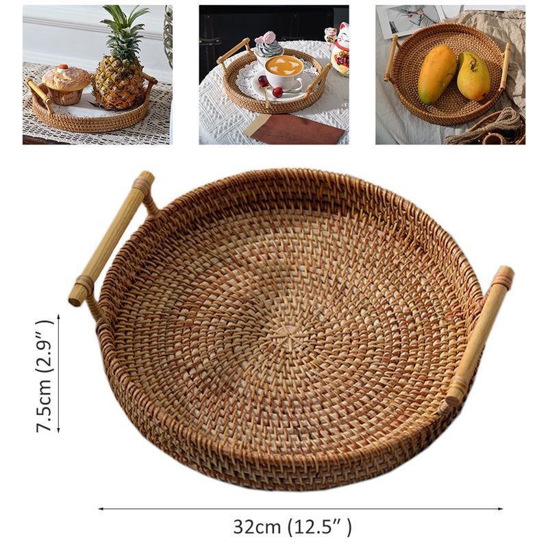 Alohaboho Handwoven Rattan Storage Tray