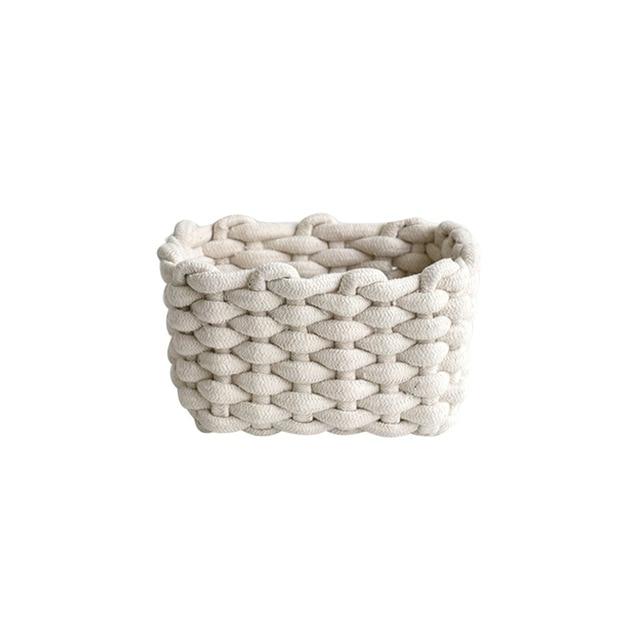 Alohaboho Hand-Woven Storage Basket - Cotton Rope