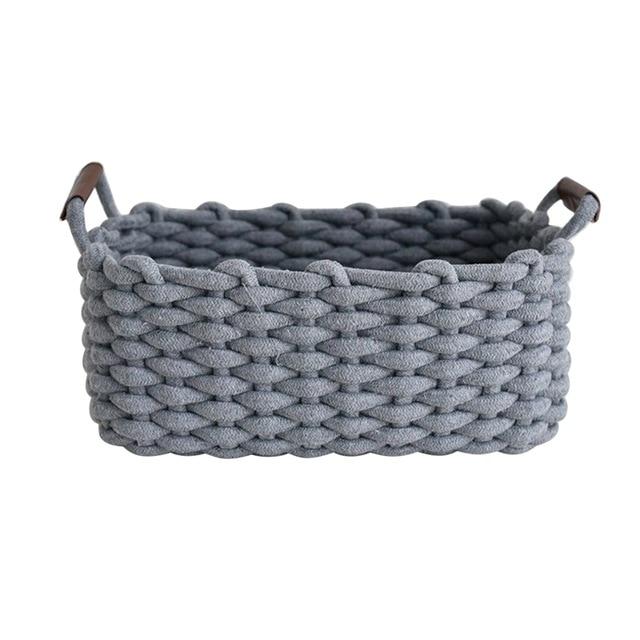 Alohaboho Hand-Woven Storage Basket - Cotton Rope