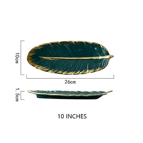 Nordic Leaf-Shaped Ceramic Storage Tray