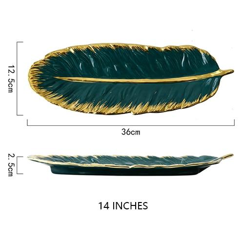 Nordic Leaf-Shaped Ceramic Storage Tray