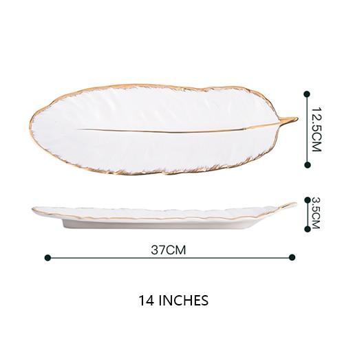 Nordic Leaf-Shaped Ceramic Storage Tray