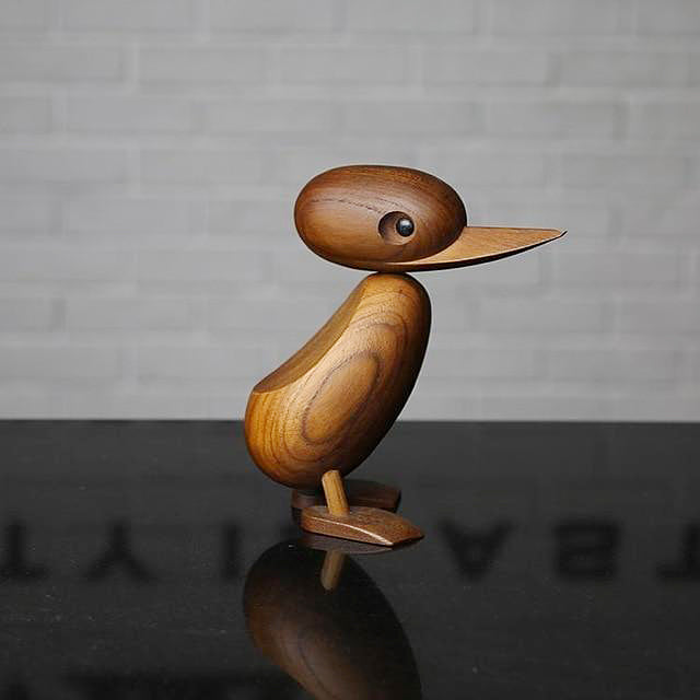 Wooden Duck And Duckling Decor